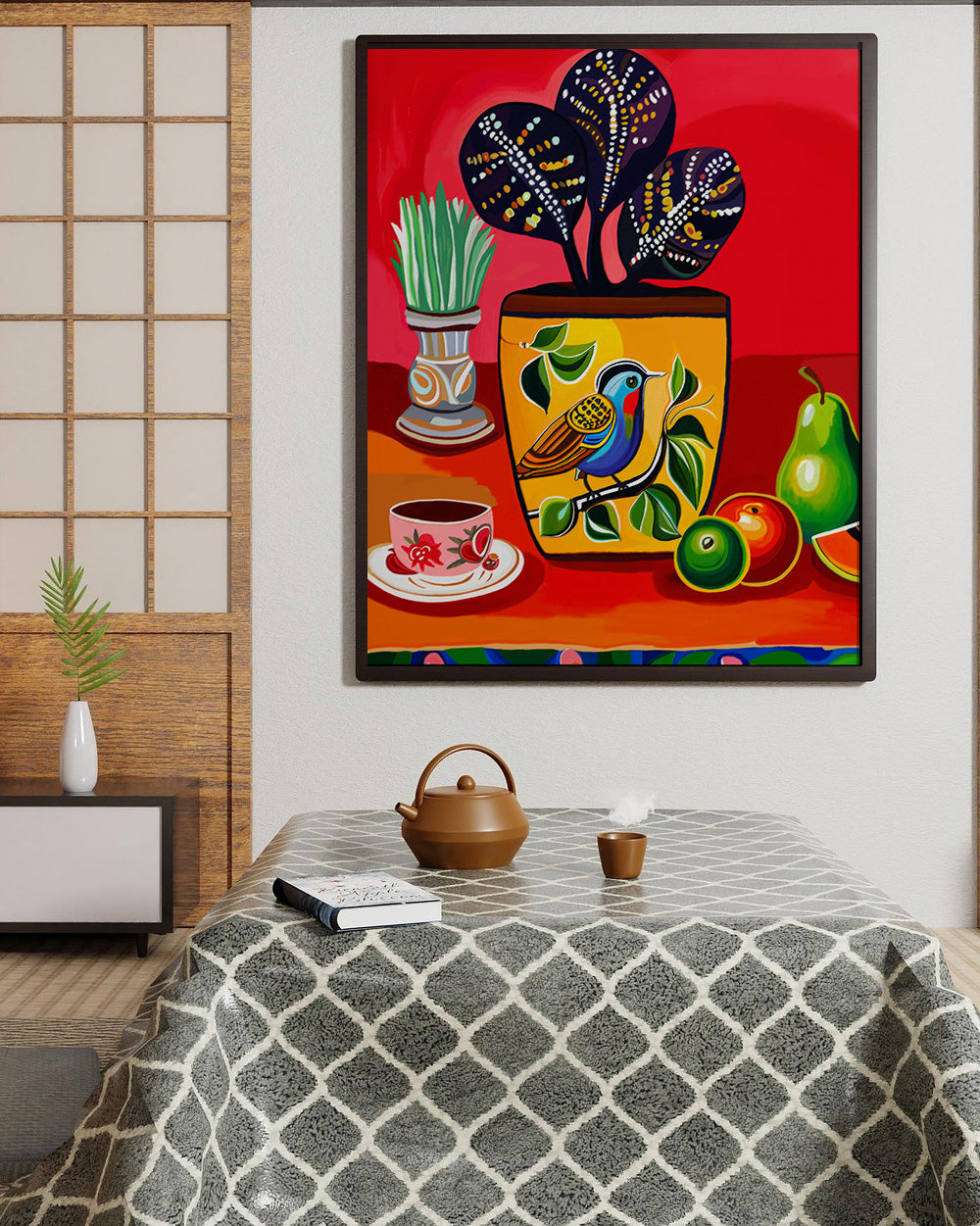 「Plant01」Framed Canvas Print Wall Art 多彩現代風植物 裝飾畫客廳 玄關 臥室
